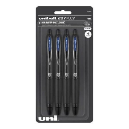 Inkinjection 207 Plus Retractable Gel Pen - Blue, 4PK IN3737003